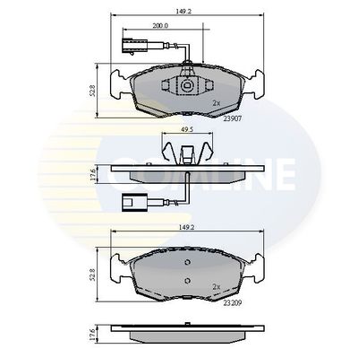 CBP12044 COMLINE Комплект тормозных колодок, дисковый тормоз