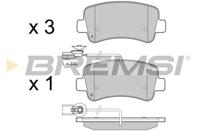 BP3441 BREMSI Комплект тормозных колодок, дисковый тормоз