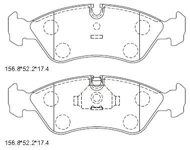 KD7707 ASIMCO Комплект тормозных колодок, дисковый тормоз