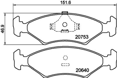 8DB355026781 HELLA Комплект тормозных колодок, дисковый тормоз