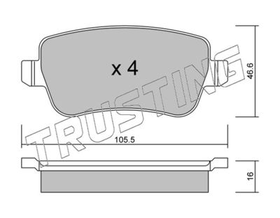 7220 TRUSTING Комплект тормозных колодок, дисковый тормоз