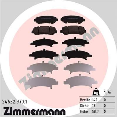 246329701 ZIMMERMANN Комплект тормозных колодок, дисковый тормоз