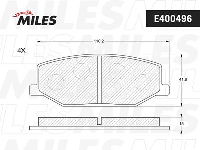 E400496 MILES Комплект тормозных колодок, дисковый тормоз