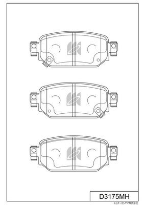 D3175MH MK Kashiyama Комплект тормозных колодок, дисковый тормоз