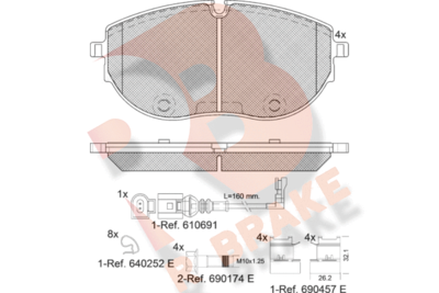 RB2401 R BRAKE Комплект тормозных колодок, дисковый тормоз