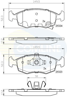 CBP32104 COMLINE Комплект тормозных колодок, дисковый тормоз