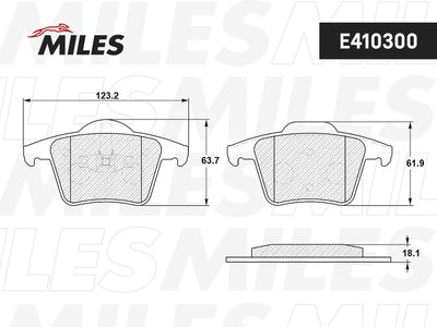 E410300 MILES Комплект тормозных колодок, дисковый тормоз