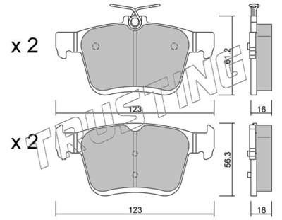 9670 TRUSTING Комплект тормозных колодок, дисковый тормоз