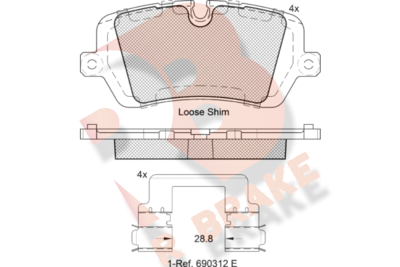 RB2120 R BRAKE Комплект тормозных колодок, дисковый тормоз