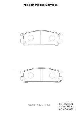 S361U02 NPS Комплект тормозных колодок, дисковый тормоз