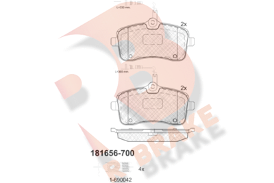 RB1656700 R BRAKE Комплект тормозных колодок, дисковый тормоз