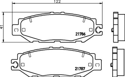 8DB355030541 HELLA Комплект тормозных колодок, дисковый тормоз