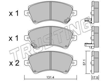 4620 TRUSTING Комплект тормозных колодок, дисковый тормоз