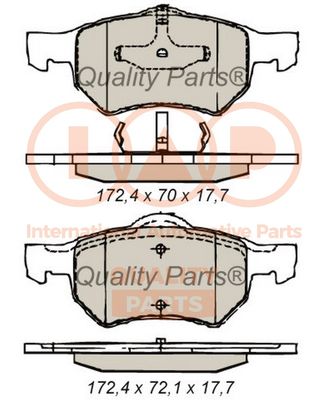 70402017 IAP QUALITY PARTS Комплект тормозных колодок, дисковый тормоз