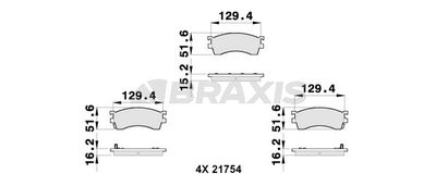 AB0267 BRAXIS Комплект тормозных колодок, дисковый тормоз