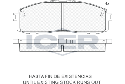 180619 ICER Комплект тормозных колодок, дисковый тормоз