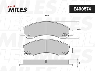 E400574 MILES Комплект тормозных колодок, дисковый тормоз