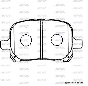 SN850 ADVICS Комплект тормозных колодок, дисковый тормоз