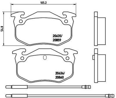 P61029 BREMBO Комплект тормозных колодок, дисковый тормоз