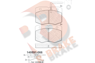 RB0891 R BRAKE Комплект тормозных колодок, дисковый тормоз