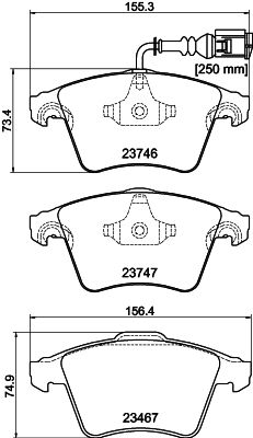 8DB355030841 HELLA PAGID Комплект тормозных колодок, дисковый тормоз