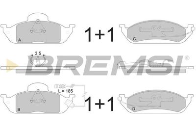 BP2897 BREMSI Комплект тормозных колодок, дисковый тормоз