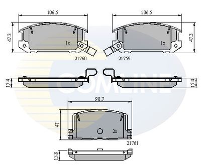 CBP3756 COMLINE Комплект тормозных колодок, дисковый тормоз