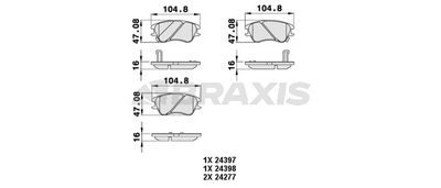 AB0066 BRAXIS Комплект тормозных колодок, дисковый тормоз