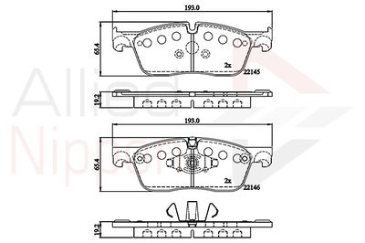 ADB02253 COMLINE Комплект тормозных колодок, дисковый тормоз