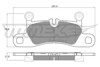 TX1926 TOMEX Brakes Комплект тормозных колодок, дисковый тормоз