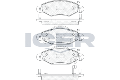 181587 ICER Комплект тормозных колодок, дисковый тормоз