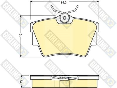 6114791 GIRLING Комплект тормозных колодок, дисковый тормоз