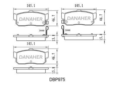 DBP975 DANAHER Комплект тормозных колодок, дисковый тормоз