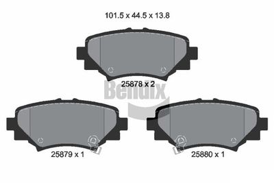 BPD2273 BENDIX Braking Комплект тормозных колодок, дисковый тормоз