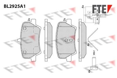 BL2925A1 FTE Комплект тормозных колодок, дисковый тормоз