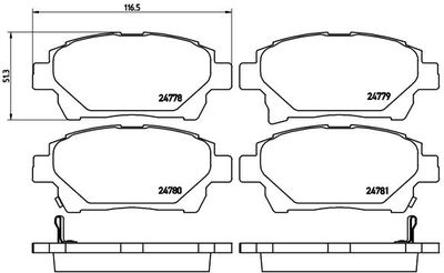 P83097 BREMBO Комплект тормозных колодок, дисковый тормоз