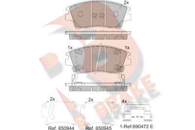 RB2277 R BRAKE Комплект тормозных колодок, дисковый тормоз