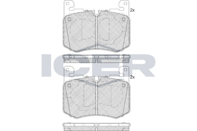 182407 ICER Комплект тормозных колодок, дисковый тормоз