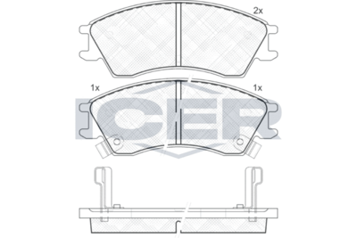 181797 ICER Комплект тормозных колодок, дисковый тормоз