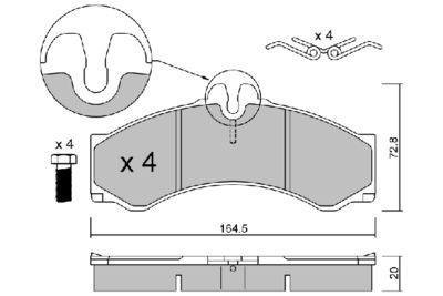 BPMB1015 AISIN Комплект тормозных колодок, дисковый тормоз