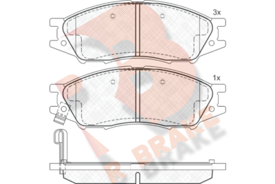 RB1635 R BRAKE Комплект тормозных колодок, дисковый тормоз