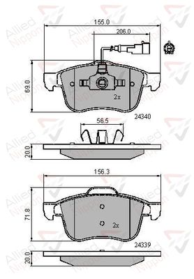 ADB11718 COMLINE Комплект тормозных колодок, дисковый тормоз