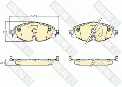 6121431 GIRLING Комплект тормозных колодок, дисковый тормоз