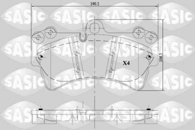 6216131 SASIC Комплект тормозных колодок, дисковый тормоз