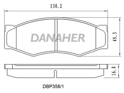 DBP3581 DANAHER Комплект тормозных колодок, дисковый тормоз