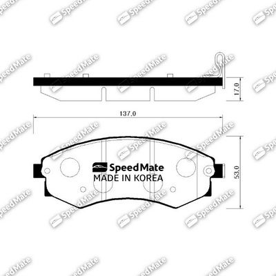 SMBPH020 SpeedMate Комплект тормозных колодок, дисковый тормоз