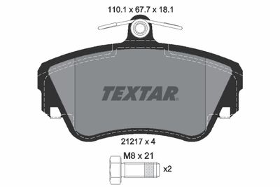 2121702 TEXTAR Комплект тормозных колодок, дисковый тормоз