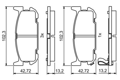 0986494226 BOSCH Комплект тормозных колодок, дисковый тормоз