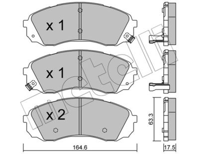 2207850 METELLI Комплект тормозных колодок, дисковый тормоз