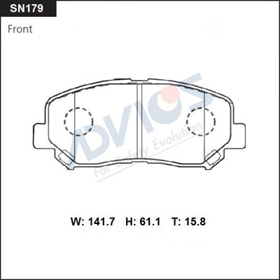 SN179 ADVICS Комплект тормозных колодок, дисковый тормоз